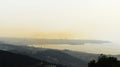 Large panoramic view of Beirut cityskyline in a cloud of atmospheric pollution