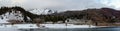 Large panoramic view of Tibble Fork and Silver Lake Flat Reservoir at winter time. Utah. US Royalty Free Stock Photo