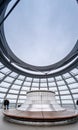 Large panoramic view of the upper part of Reichstag dome. Berlin, Germany Royalty Free Stock Photo