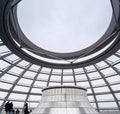 Large panoramic view of the upper part of Reichstag dome. Berlin, Germany Royalty Free Stock Photo