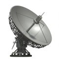 Large parabolic satellite dish with a metallic surface structure. Features include a Royalty Free Stock Photo