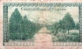 Large Part Of Back Side Of The 500 Five Hundred Mils Banknote Cyprus Year 1974 Equals 0.5 Cypriot Pounds , Non Circulating Anymore