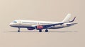 Large passenger airplane on beige isolated background. illustration Royalty Free Stock Photo