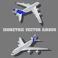 Large passenger Airplane 3d isometric illustration. Flat high quality transport. Vehicles designed to carry numbers of Royalty Free Stock Photo