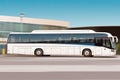 Large passenger bus for transporting tourists. Generative ai
