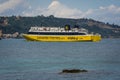 Large passenger ferry boat approaching Zakynthos Por