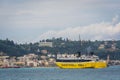 Large passenger ferry boat approaching Zakynthos Por