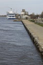 Large passenger ferry at the pier