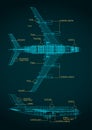 Large passenger plane blueprint