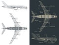 Large passenger plane blueprints