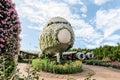 Large passenger plane made of flowers on the territory of the botanical Dubai Miracle Garden in Dubai city, United Arab Emirates