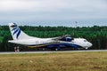 Large passenger plane on the taxiway at the airport Royalty Free Stock Photo