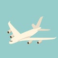 Large passenger plane, vector illustration, flat Royalty Free Stock Photo