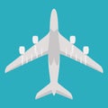 Large passenger plane ,vector illustration, flat Royalty Free Stock Photo
