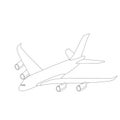 Large passenger plane, vector illustration, Royalty Free Stock Photo