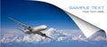 Large passenger planes in blue sky. Postcard Royalty Free Stock Photo