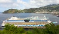 The cruise ship aida at a port in the windward islands