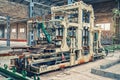 Large paving stones machine for making paving. Disassembled large industrial equipment in the factory Royalty Free Stock Photo