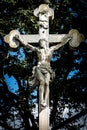 Stone crucifix in Zug Switzerland Royalty Free Stock Photo