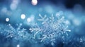 Large photo of snowflakes, winter theme