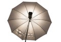 A large photographic umbrella with a light source inside isolated on white background Royalty Free Stock Photo