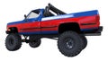 Large pickup truck off-road. Full - training. Highly raised suspension. Huge wheels with spikes for rocks and mud. 3d illustration