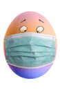Easter egg with rainbow colors, eyes and mask