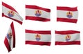 Six different positions of the flag of French Polynesia Royalty Free Stock Photo