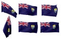 Six different positions of the flag of Saint Helena