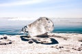 A large piece of ice on the surface Lake Baikal.