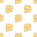 Large piece of Maasdam cheese background. Food seamless pattern.