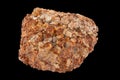 large piece of metallurgical ferrous iron stone ore isolated on black background