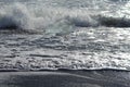 large pieces of iceburg on black sand beach in Iceland