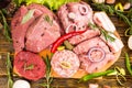 Large pieces of meat ready for cooking Royalty Free Stock Photo