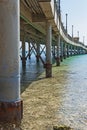Large pier jetty on a tropical beach resort
