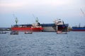 Large pier and shipyard Perspective of staying together with fishing boats