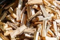 Large pile of birch firewood Royalty Free Stock Photo