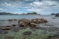 A large pile of boulders in sha Royalty Free Stock Photo