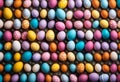 a large pile of colorful eggs for western christian holiday or easter day