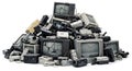 Large pile of discarded old technology and electronics Royalty Free Stock Photo