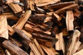 Fresh Cut Firewood Chopped in a Large Pile