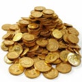 a large pile of gold coins