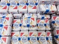 Large pile of house brand Gut & Gunstig sugar in a supermarket for sale