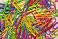 Large pile of metal colorful paperclips Royalty Free Stock Photo