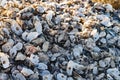 A large pile of oyster shells