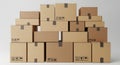 Stack of cardboard moving boxes ready for shipping and storage solutions Royalty Free Stock Photo
