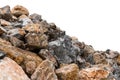 Large piles of granite boulders.