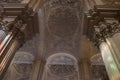 Big pillars and vaults in Malaga Cathedral, Spain Royalty Free Stock Photo