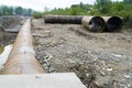 Large pipeline construction Royalty Free Stock Photo