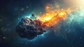 Large planetoid in empty space Royalty Free Stock Photo